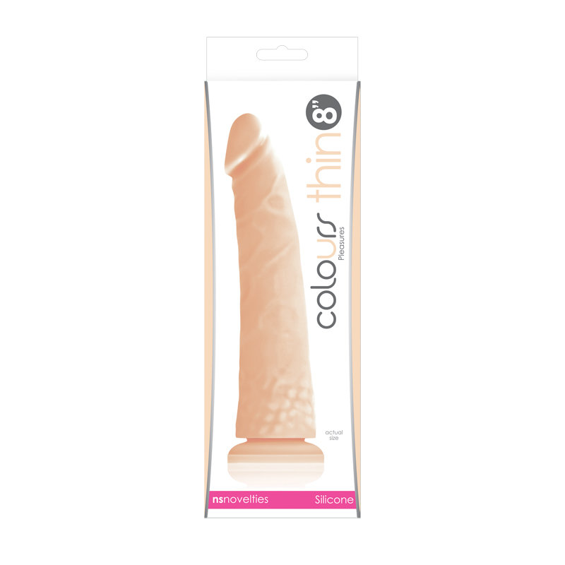 Colours - Pleasures - Thin 8 Dildo - White Фаллоимитатор на присоске телесный