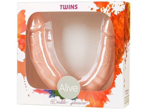 Twins size M Двухсторонний фалоимитатор телесный